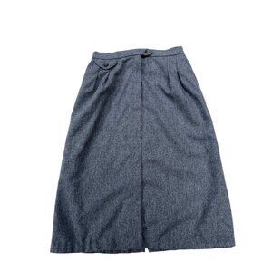 JH Collections Size 8/9 Grey wool/ polyester Skirt Knee Length 26c